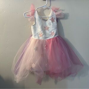 Pottery Barn Kids Pink and White Starry Tulle Dress